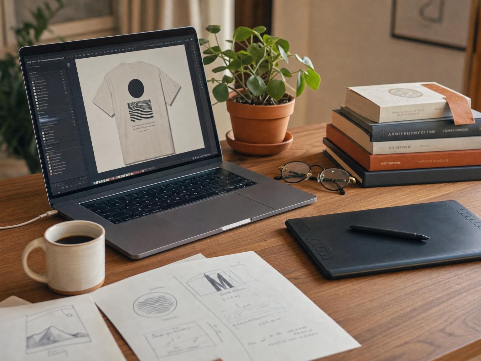 Witloom design process — sketching a slogan before it becomes a typographic print